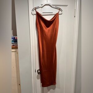 Beginning Boutique Copper Satin Slip Dress | AU 10 / US 6